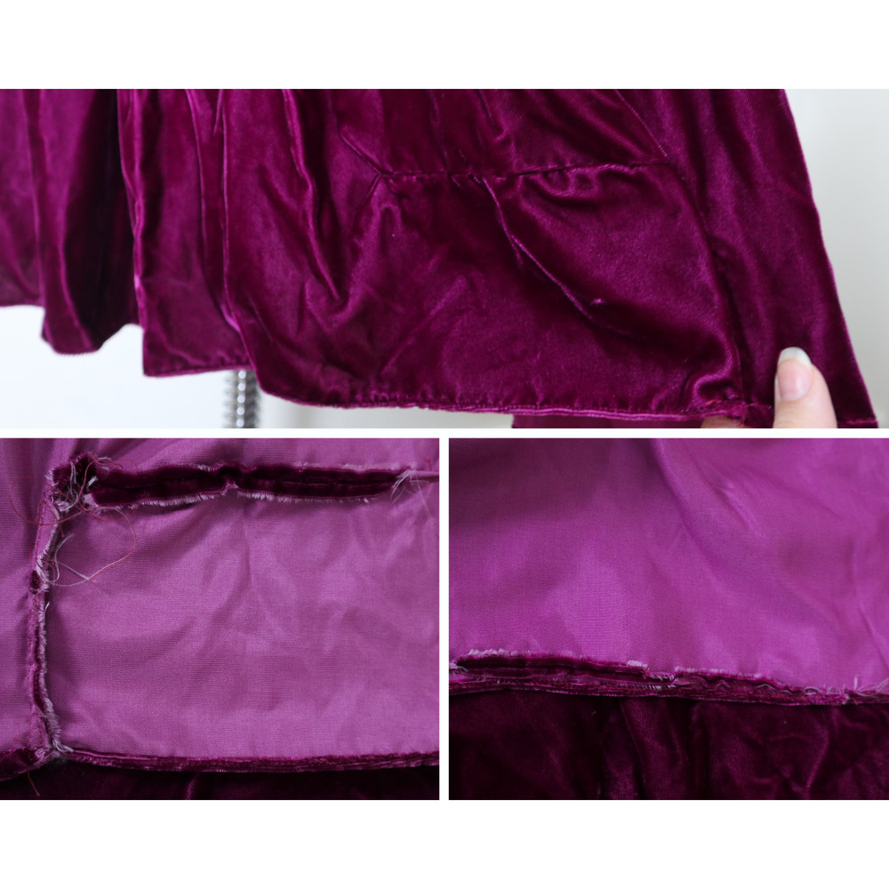 Vintage 1980s Priscilla of Boston Velvet Puff Shoulder Gown Maxi Dress Raspberry - Picture 12 of 12